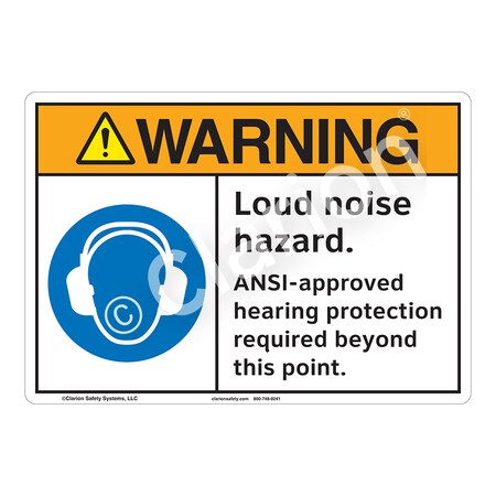 ANSI/ISO Compliant Warning Loud Noise Safety Signs Indoor/Outdoor Plastic (BJ) 10 X 7